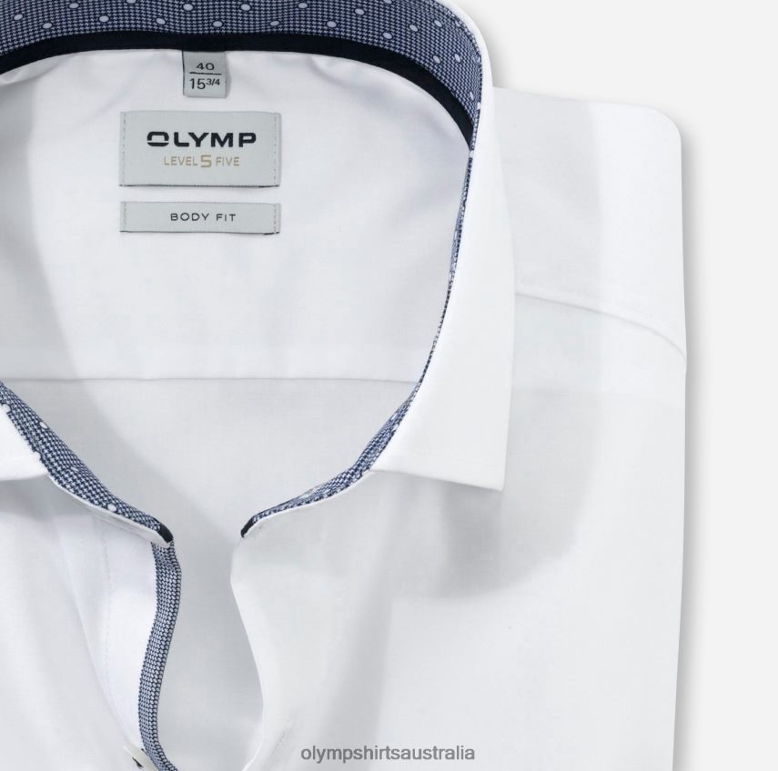Clothing AU OLYMP Level Five Body Fit, Business Shirt, Royal Kent, White T8882J382
