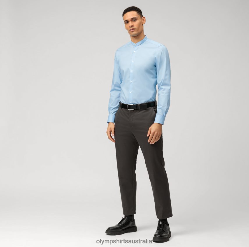 Clothing AU OLYMP Level Five Body Fit, Business Shirt, Stand-Up Collar, Light Blue T8882J574