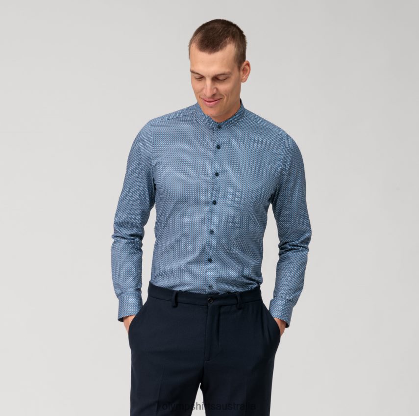 Clothing AU OLYMP Level Five Body Fit, Business Shirt, Stand-Up Collar, Marine T8882J525