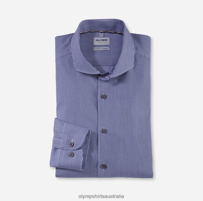 Clothing AU OLYMP Level Five Garment Washed Body Fit, Business Shirt, Cutaway, Marine T8882J572