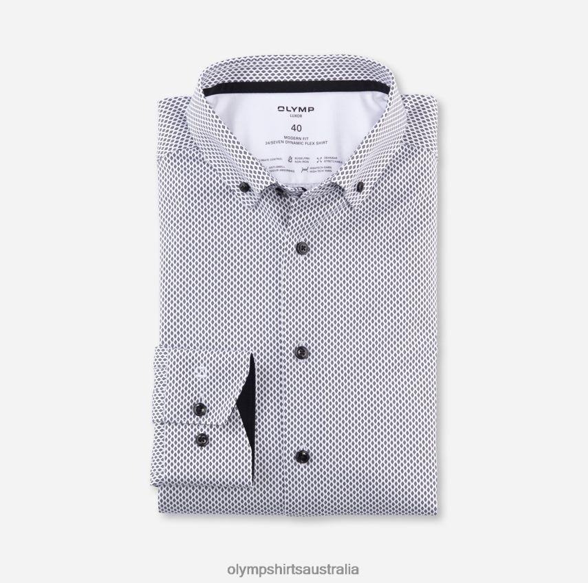 Clothing AU OLYMP Luxor 24/Seven Modern Fit, Business Shirt, Button-Down, Black T8882J1064