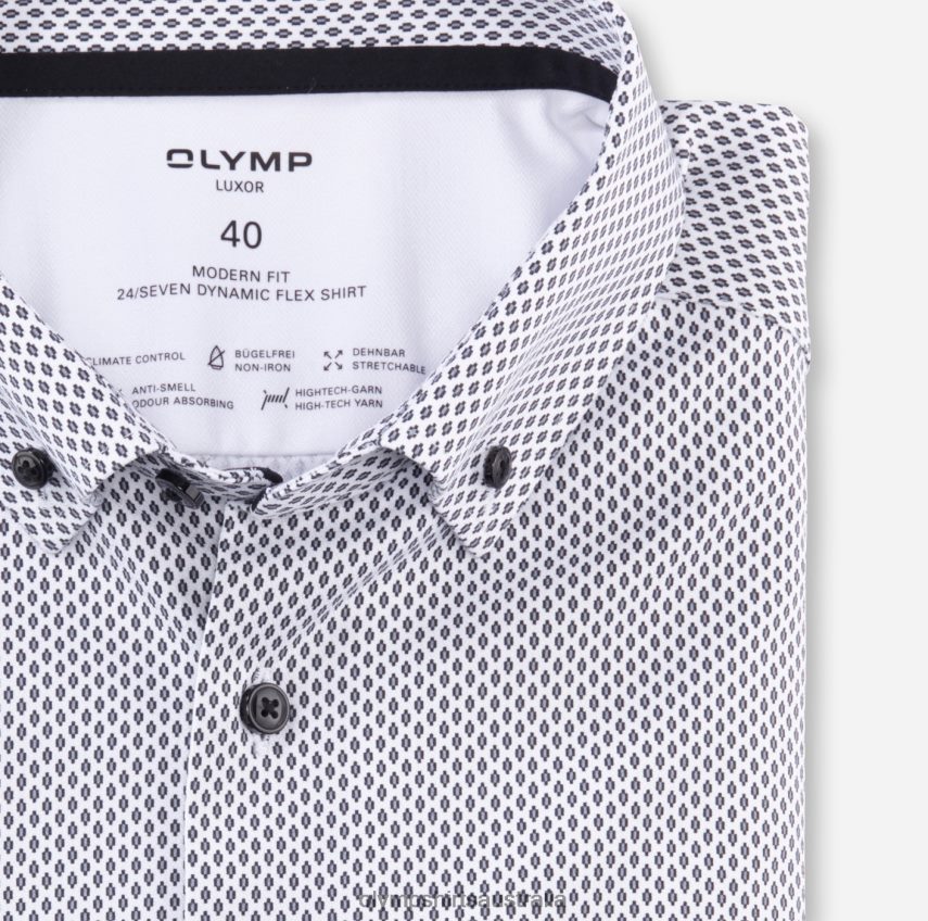 Clothing AU OLYMP Luxor 24/Seven Modern Fit, Business Shirt, Button-Down, Black T8882J1064