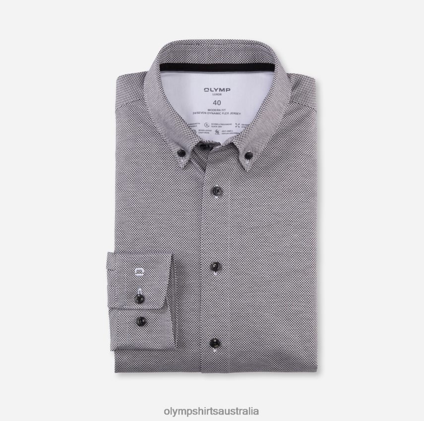 Clothing AU OLYMP Luxor 24/Seven Modern Fit, Business Shirt, Button-Down, Black T8882J1070