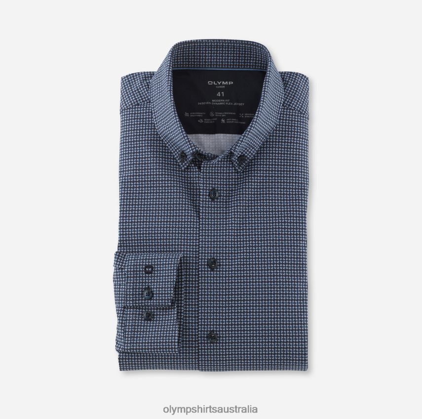 Clothing AU OLYMP Luxor 24/Seven Modern Fit, Business Shirt, Button-Down, Marine T8882J1077