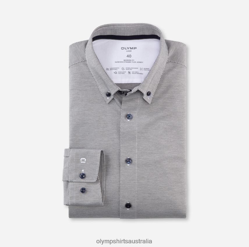 Clothing AU OLYMP Luxor 24/Seven Modern Fit, Business Shirt, Button-Down, Olive T8882J1027