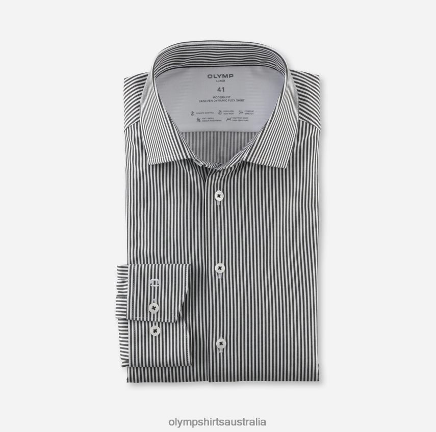 Clothing AU OLYMP Luxor 24/Seven Modern Fit, Business Shirt, Global Kent, Black T8882J921