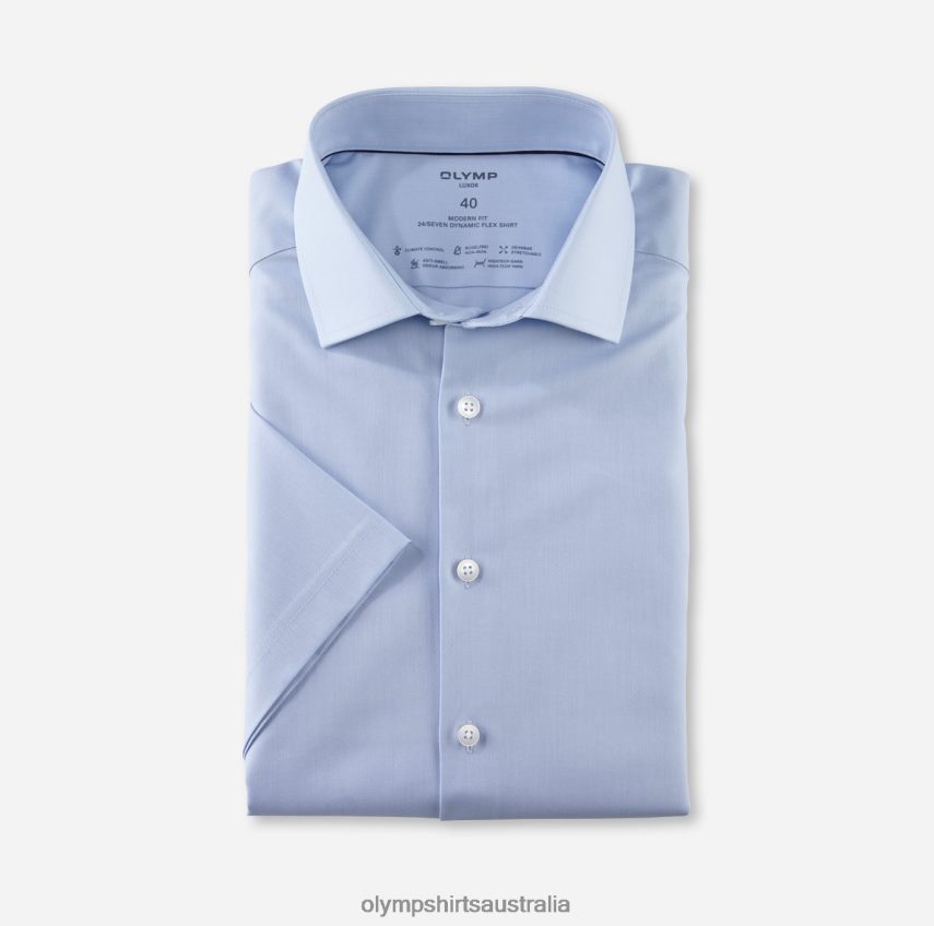 Clothing AU OLYMP Luxor 24/Seven Modern Fit, Business Shirt, Global Kent, Bleu T8882J1047