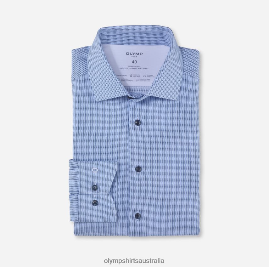 Clothing AU OLYMP Luxor 24/Seven Modern Fit, Business Shirt, Global Kent, Bleu T8882J1053