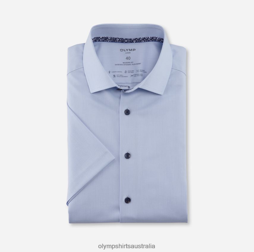 Clothing AU OLYMP Luxor 24/Seven Modern Fit, Business Shirt, Global Kent, Bleu T8882J1059