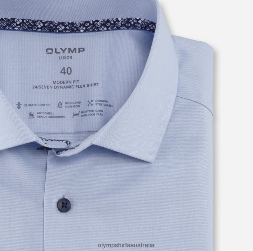 Clothing AU OLYMP Luxor 24/Seven Modern Fit, Business Shirt, Global Kent, Bleu T8882J1059