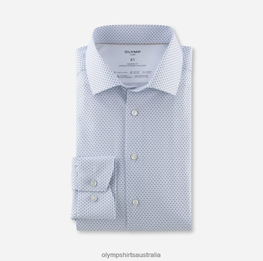 Clothing AU OLYMP Luxor 24/Seven Modern Fit, Business Shirt, Global Kent, Bleu T8882J1138