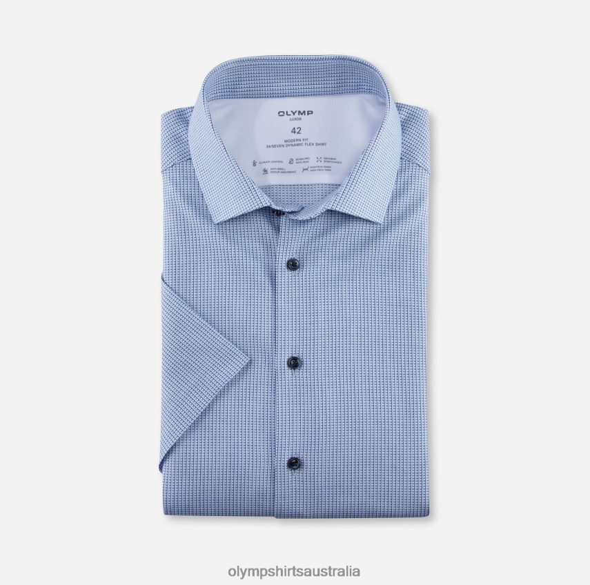 Clothing AU OLYMP Luxor 24/Seven Modern Fit, Business Shirt, Global Kent, Bleu T8882J1259