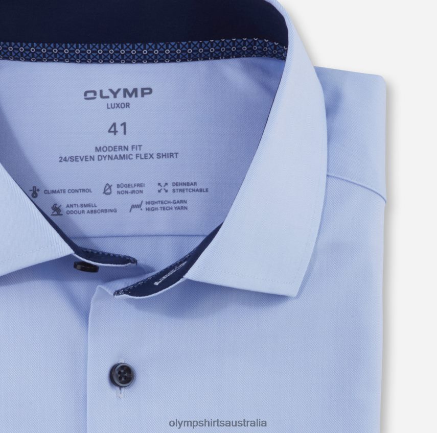 Clothing AU OLYMP Luxor 24/Seven Modern Fit, Business Shirt, Global Kent, Bleu T8882J1322