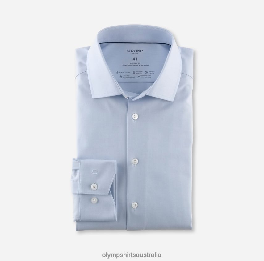 Clothing AU OLYMP Luxor 24/Seven Modern Fit, Business Shirt, Global Kent, Bleu T8882J957