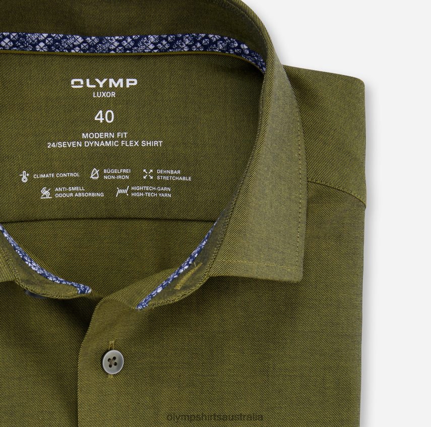 Clothing AU OLYMP Luxor 24/Seven Modern Fit, Business Shirt, Global Kent, Dark Green T8882J1120