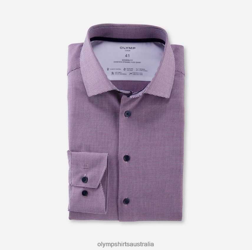 Clothing AU OLYMP Luxor 24/Seven Modern Fit, Business Shirt, Global Kent, Fuchsia T8882J929