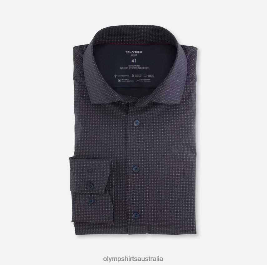 Clothing AU OLYMP Luxor 24/Seven Modern Fit, Business Shirt, Global Kent, Garnet T8882J1348