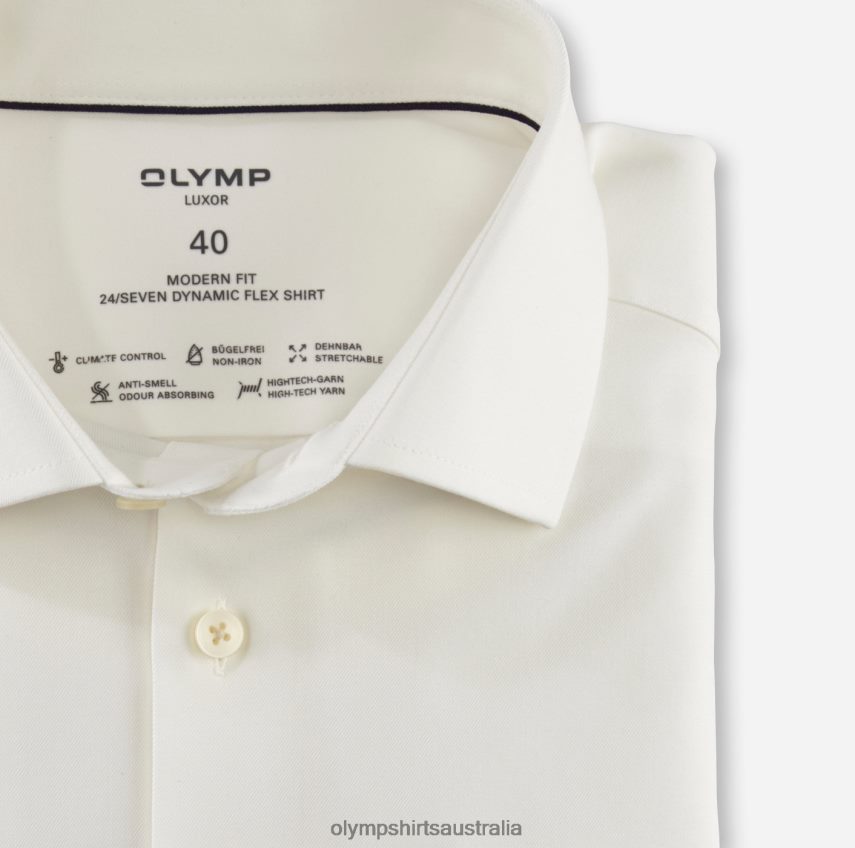 Clothing AU OLYMP Luxor 24/Seven Modern Fit, Business Shirt, Global Kent, Light Beige T8882J1049