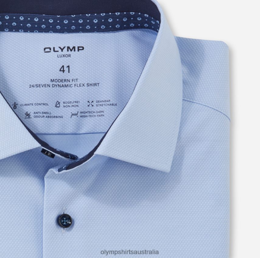 Clothing AU OLYMP Luxor 24/Seven Modern Fit, Business Shirt, Global Kent, Light Blue T8882J1127