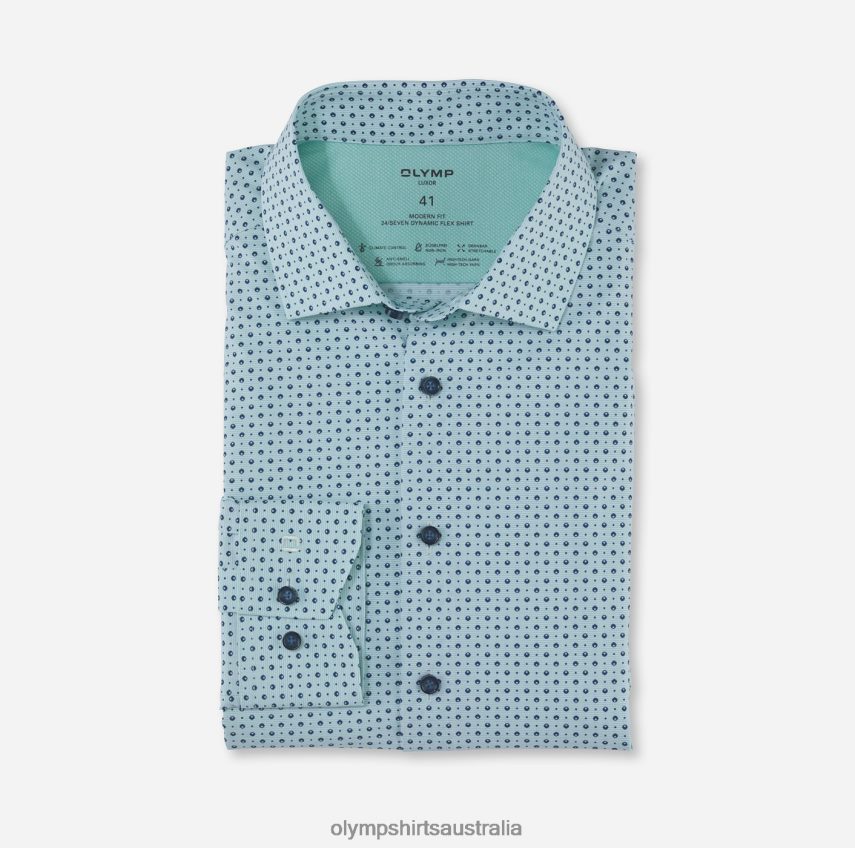 Clothing AU OLYMP Luxor 24/Seven Modern Fit, Business Shirt, Global Kent, Light Green T8882J1218
