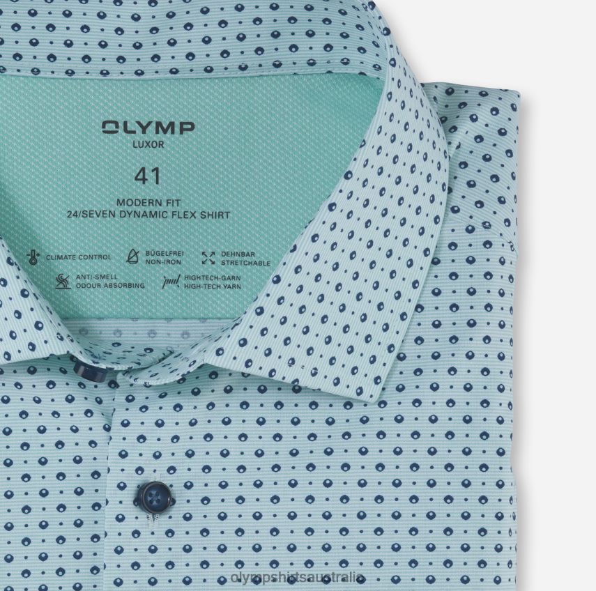Clothing AU OLYMP Luxor 24/Seven Modern Fit, Business Shirt, Global Kent, Light Green T8882J1218
