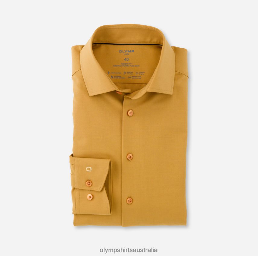 Clothing AU OLYMP Luxor 24/Seven Modern Fit, Business Shirt, Global Kent, Maize T8882J1356