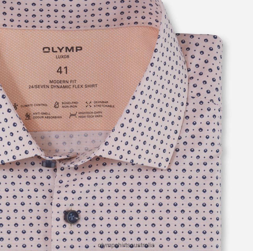 Clothing AU OLYMP Luxor 24/Seven Modern Fit, Business Shirt, Global Kent, Mandarin T8882J1166
