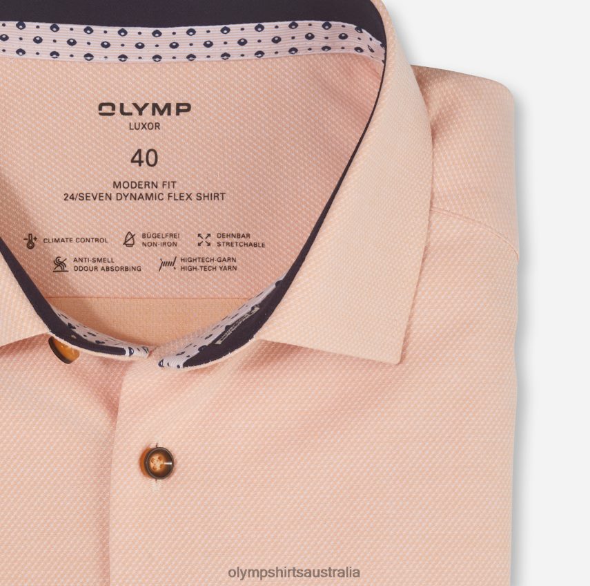 Clothing AU OLYMP Luxor 24/Seven Modern Fit, Business Shirt, Global Kent, Mandarin T8882J1245