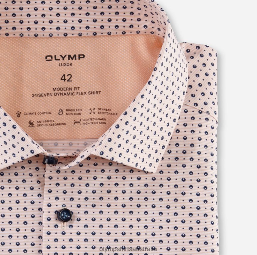 Clothing AU OLYMP Luxor 24/Seven Modern Fit, Business Shirt, Global Kent, Mandarin T8882J1252