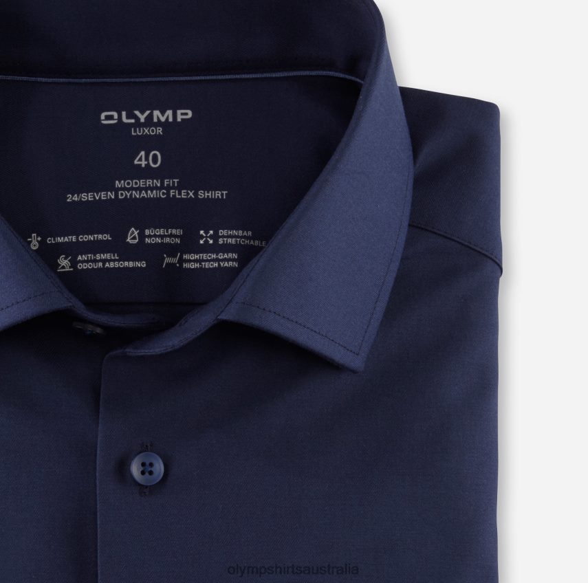 Clothing AU OLYMP Luxor 24/Seven Modern Fit, Business Shirt, Global Kent, Marine T8882J1039
