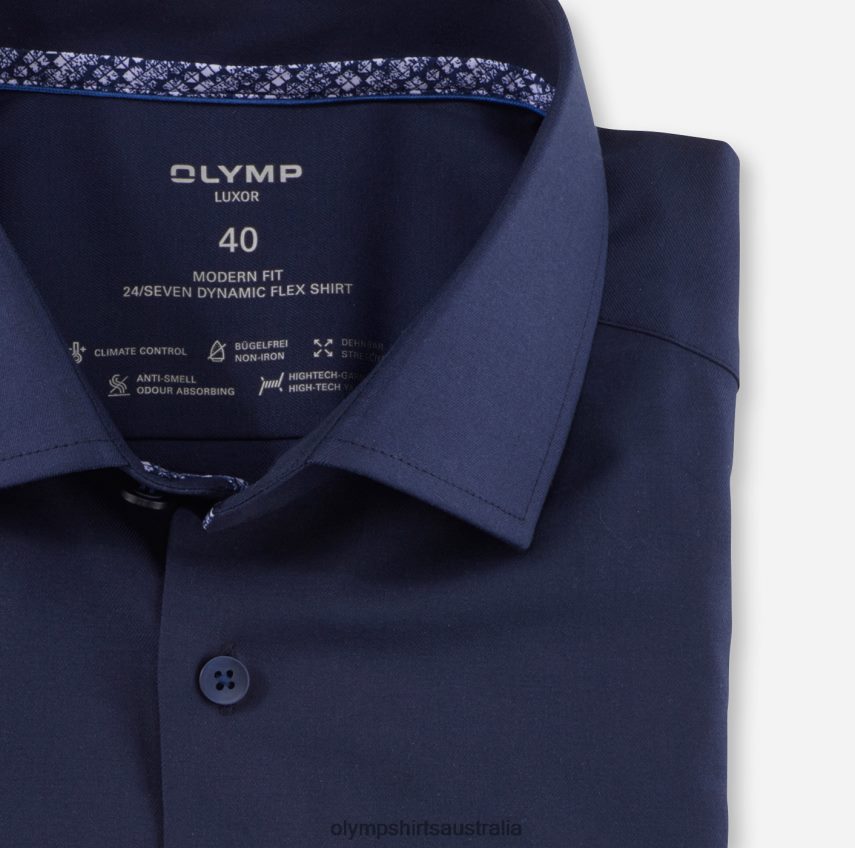 Clothing AU OLYMP Luxor 24/Seven Modern Fit, Business Shirt, Global Kent, Marine T8882J1080