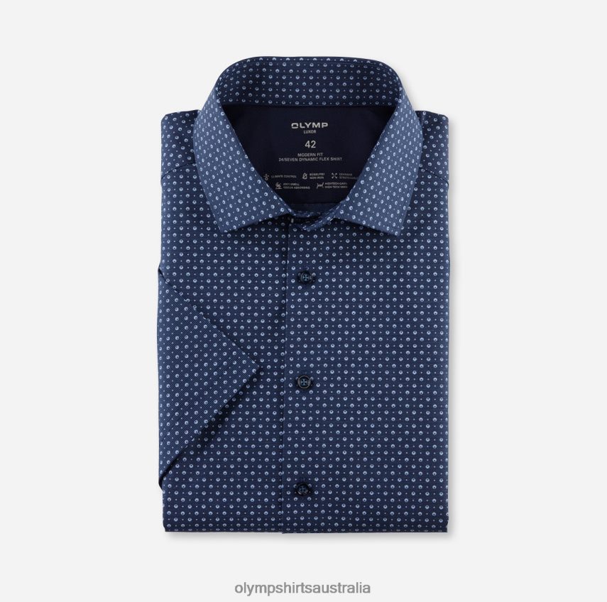 Clothing AU OLYMP Luxor 24/Seven Modern Fit, Business Shirt, Global Kent, Marine T8882J1129