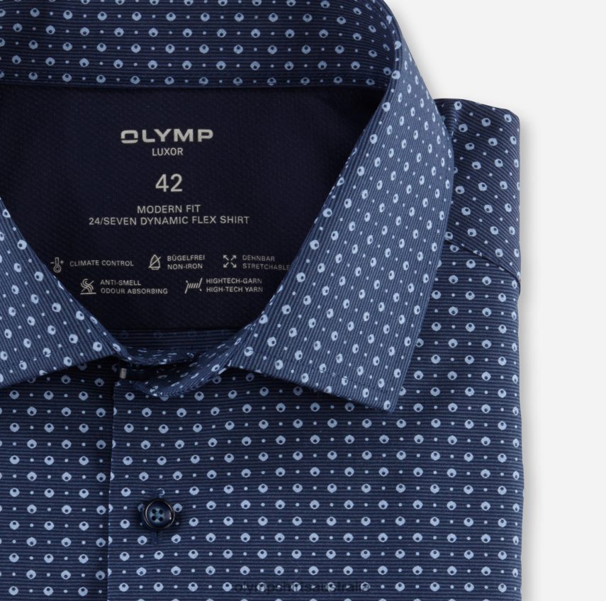 Clothing AU OLYMP Luxor 24/Seven Modern Fit, Business Shirt, Global Kent, Marine T8882J1129