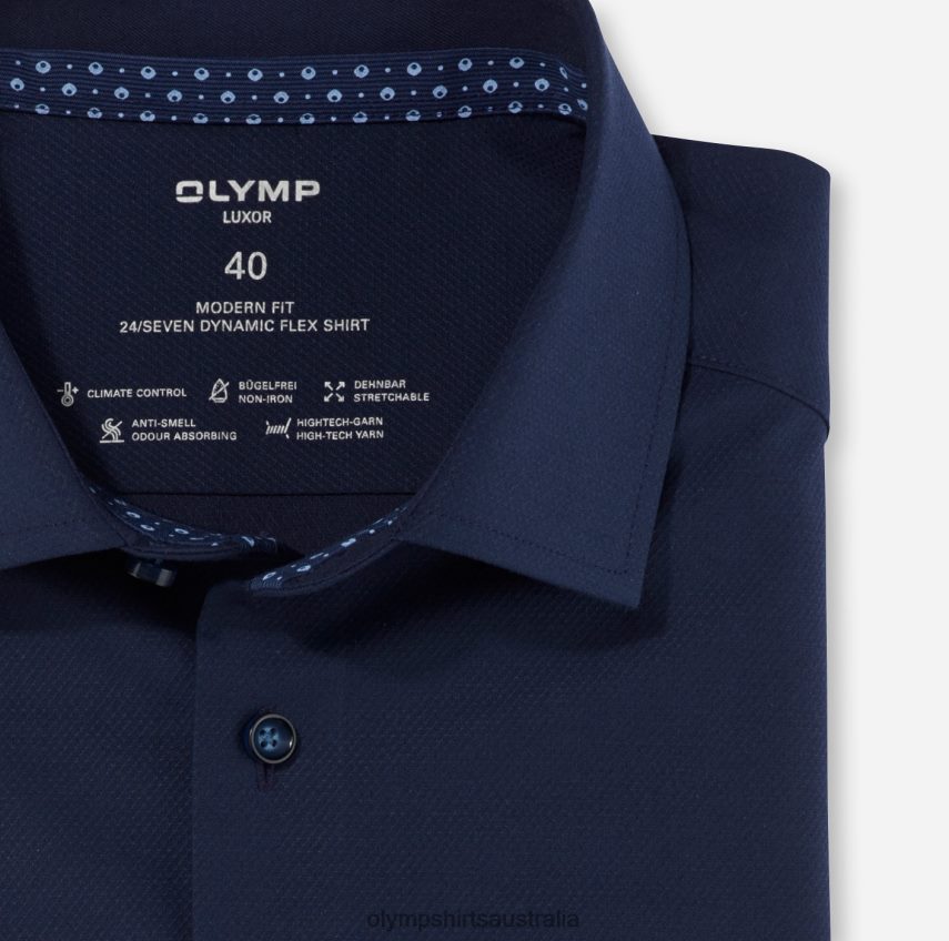 Clothing AU OLYMP Luxor 24/Seven Modern Fit, Business Shirt, Global Kent, Marine T8882J1318