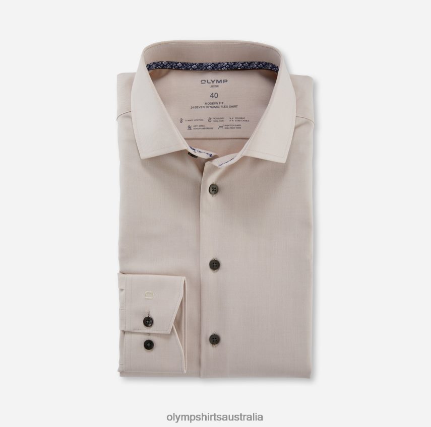 Clothing AU OLYMP Luxor 24/Seven Modern Fit, Business Shirt, Global Kent, Natural T8882J1125