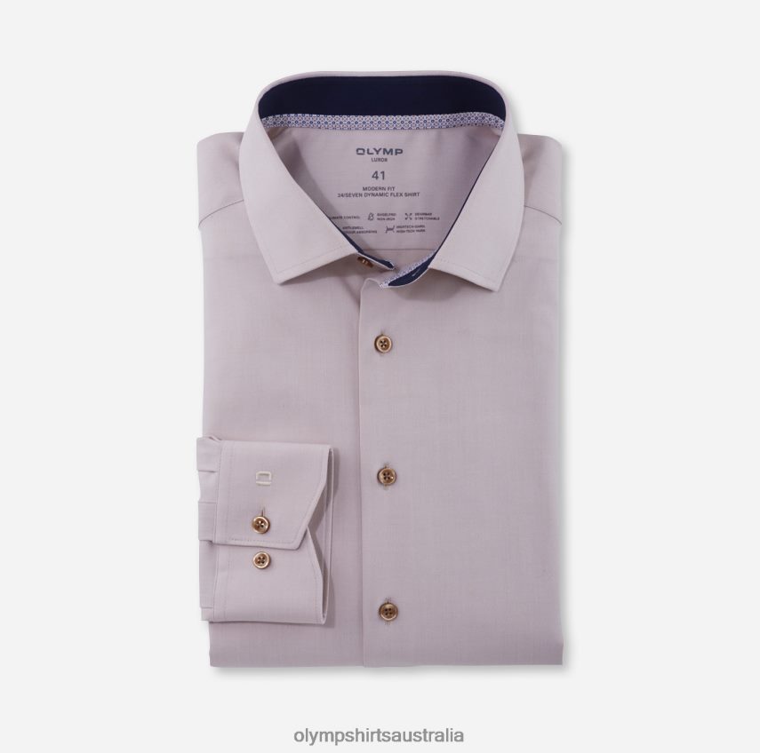 Clothing AU OLYMP Luxor 24/Seven Modern Fit, Business Shirt, Global Kent, Natural T8882J1238