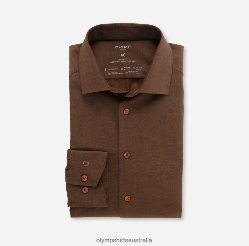 Clothing AU OLYMP Luxor 24/Seven Modern Fit, Business Shirt, Global Kent, Red Orange T8882J1353