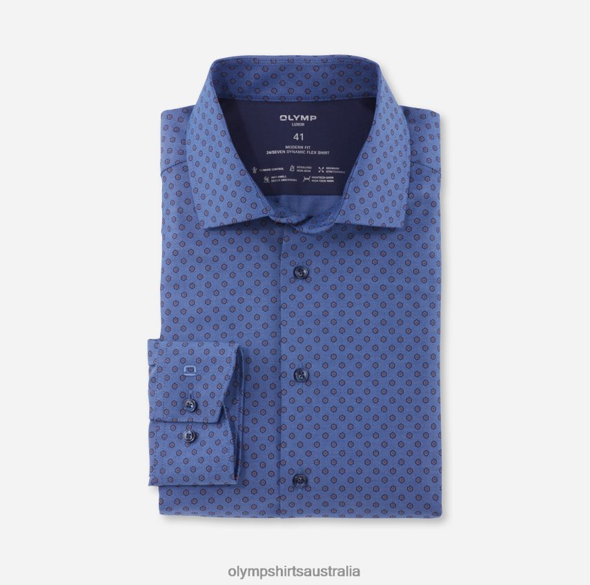 Clothing AU OLYMP Luxor 24/Seven Modern Fit, Business Shirt, Global Kent, Reddish Brown T8882J1074