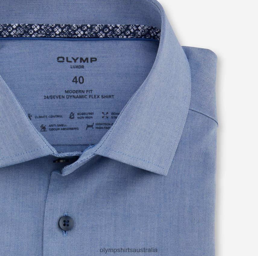 Clothing AU OLYMP Luxor 24/Seven Modern Fit, Business Shirt, Global Kent, Royal T8882J1281