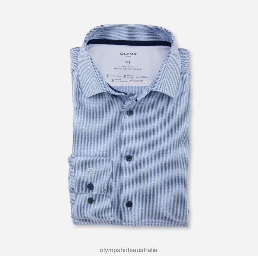 Clothing AU OLYMP Luxor 24/Seven Modern Fit, Business Shirt, Global Kent, Royal T8882J940