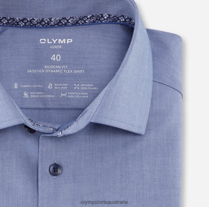 Clothing AU OLYMP Luxor 24/Seven Modern Fit, Business Shirt, Global Kent, Royal T8882J943
