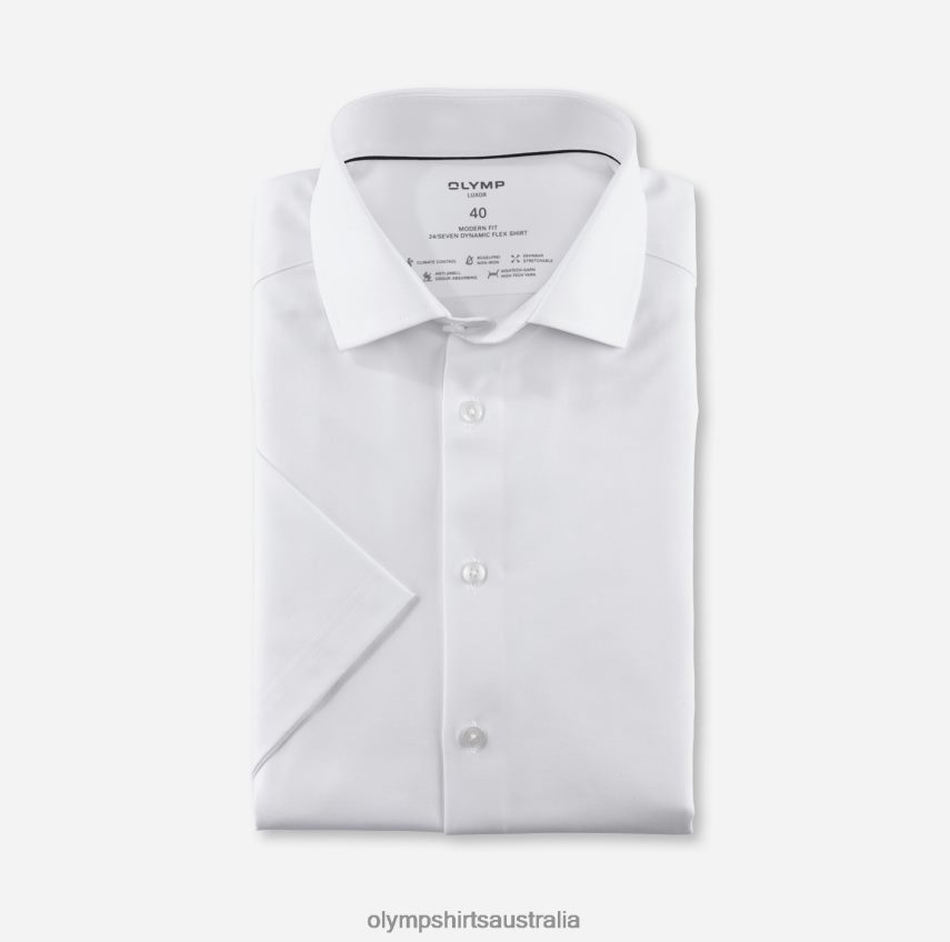 Clothing AU OLYMP Luxor 24/Seven Modern Fit, Business Shirt, Global Kent, White T8882J1008