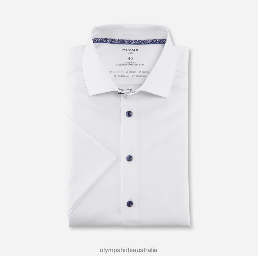 Clothing AU OLYMP Luxor 24/Seven Modern Fit, Business Shirt, Global Kent, White T8882J1068