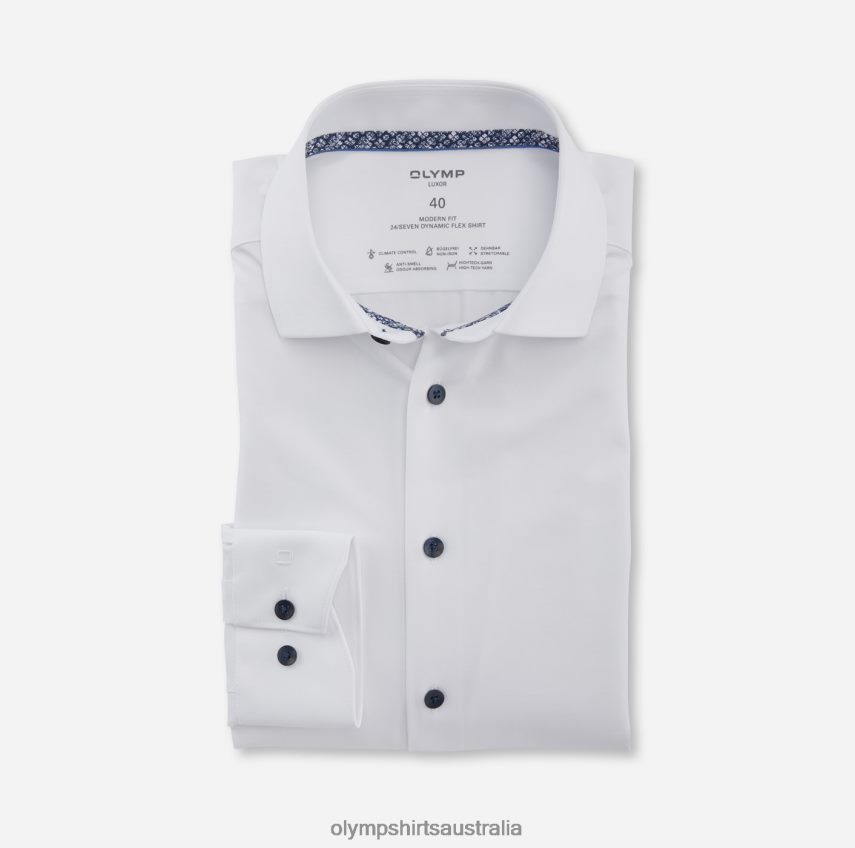 Clothing AU OLYMP Luxor 24/Seven Modern Fit, Business Shirt, Global Kent, White T8882J1285