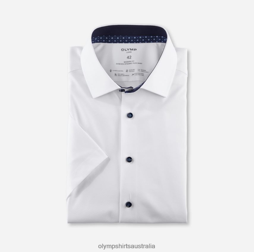 Clothing AU OLYMP Luxor 24/Seven Modern Fit, Business Shirt, Global Kent, White T8882J1287