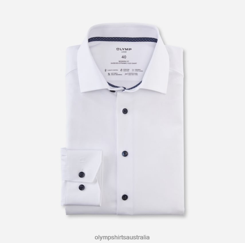 Clothing AU OLYMP Luxor 24/Seven Modern Fit, Business Shirt, Global Kent, White T8882J1398