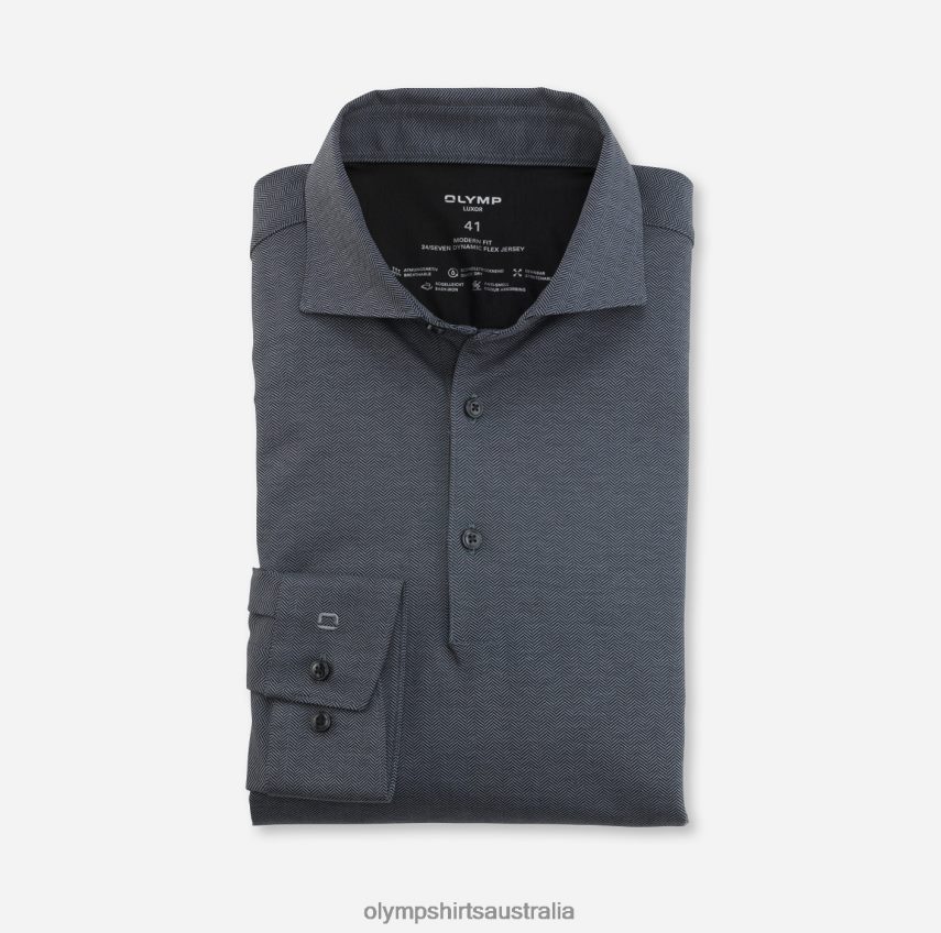 Clothing AU OLYMP Luxor 24/Seven Modern Fit, Business Shirt, Kent, Anthracite T8882J1341