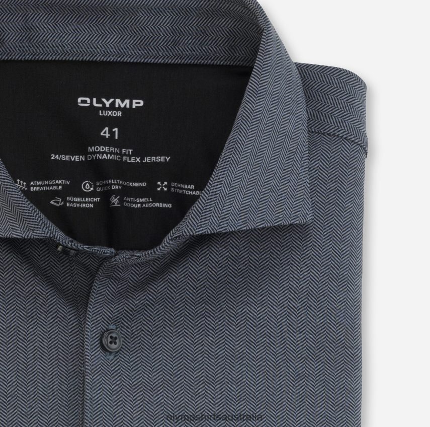 Clothing AU OLYMP Luxor 24/Seven Modern Fit, Business Shirt, Kent, Anthracite T8882J1341