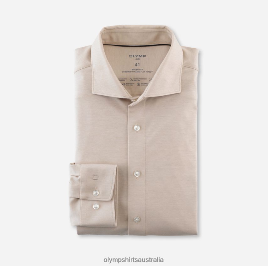 Clothing AU OLYMP Luxor 24/Seven Modern Fit, Business Shirt, Kent, Beige T8882J1344