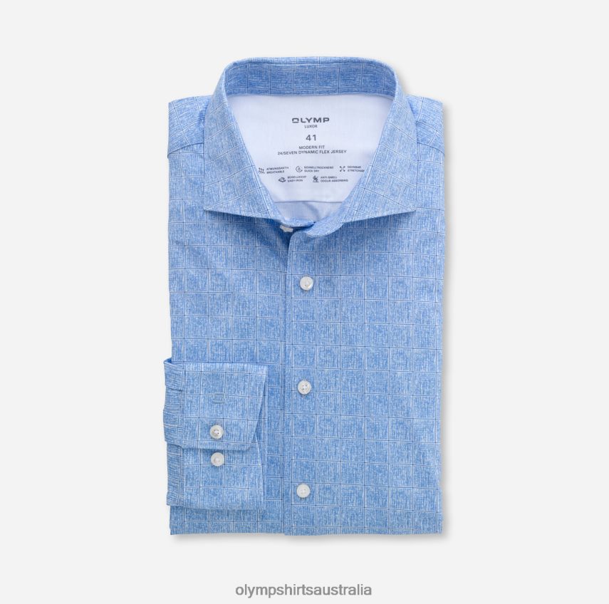 Clothing AU OLYMP Luxor 24/Seven Modern Fit, Business Shirt, Kent, Bleu T8882J1347